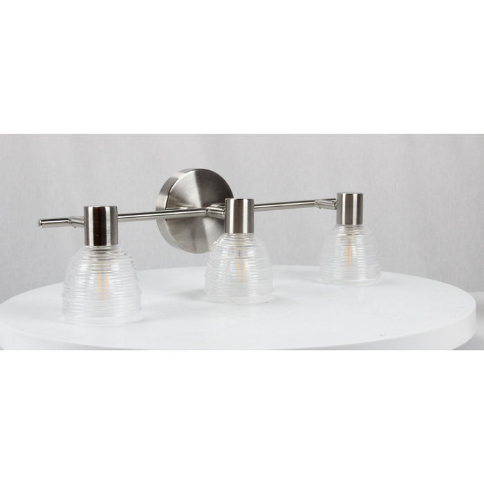 LAMP. TECHO REFLECTORA NÍQUEL SATINADO 3L E14 40W