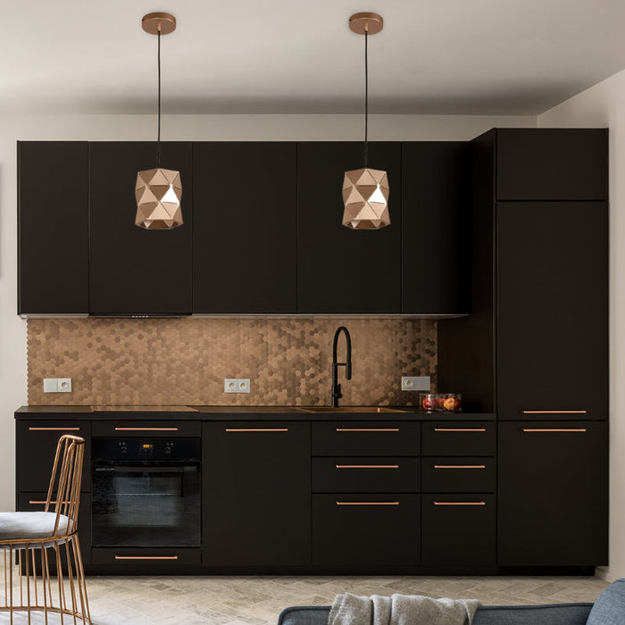 LAMP. COLGANTE DORADO 1L E27 40W