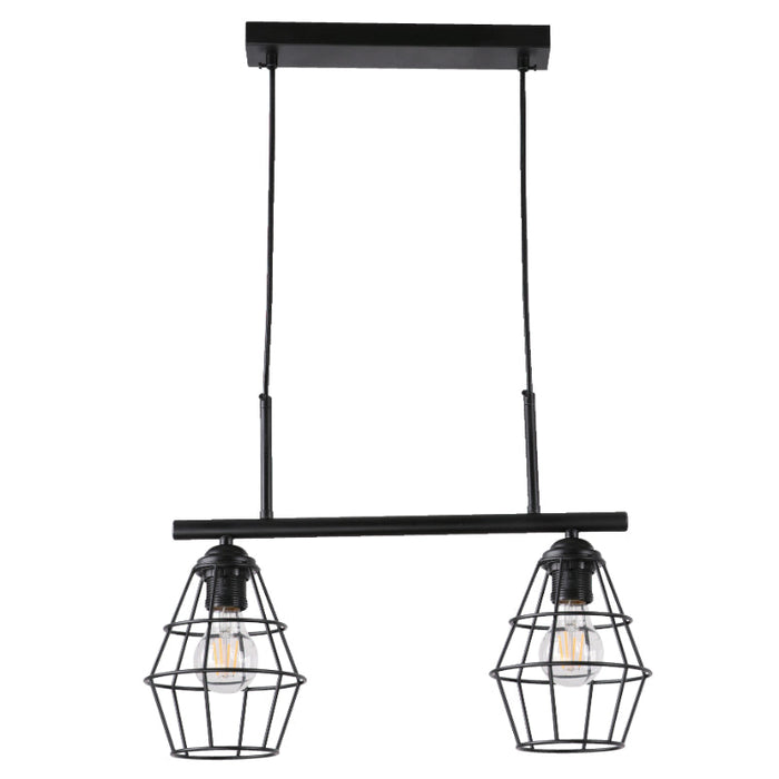 LAMP. COLGANTE NEGRO 2L E27 60W