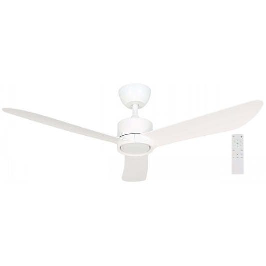 VENTILADOR LED DE TECHO EXT. BLANCO 52" DC 20W 3000/4000/5000K CCT CONTROL REMOTO