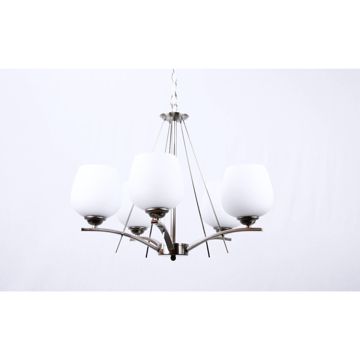 LAMP. COLGANTE NÍQUEL SATINADO 5L E27 60W