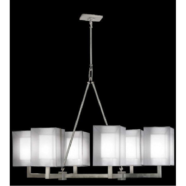 LAMP. COLGANTE QUADRALLI PLATEADO 40" 6L E14 60W