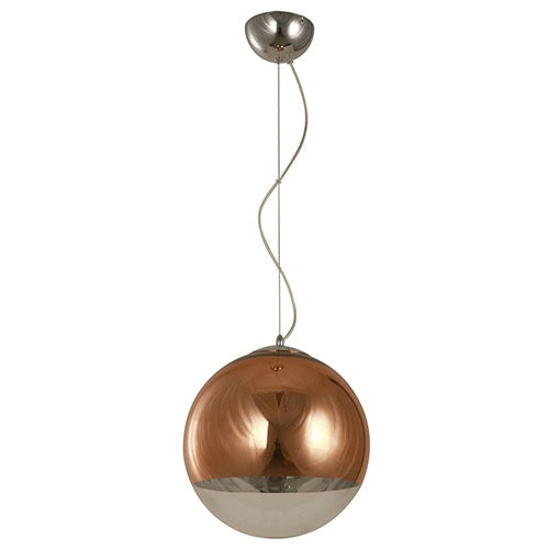 LAMP. COLGANTE COBRE Y CROMO 1L E27 60W