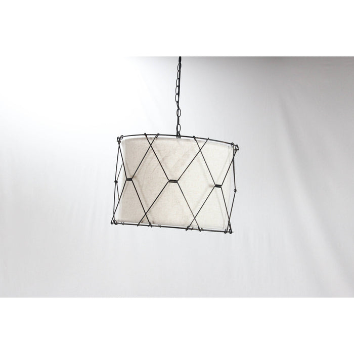 LAMP. COLGANTE NEGRO CON DORADO 1L E27 100W