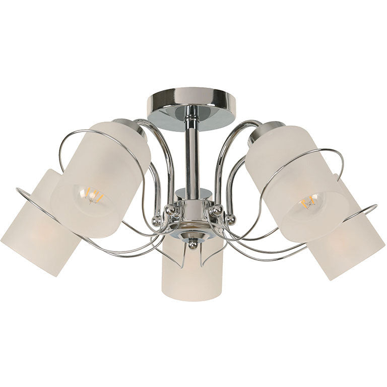 LAMP. TECHO CROMO 5L E27 40W