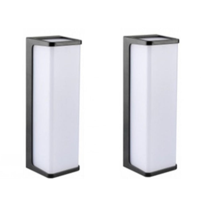 LAMP. LED EXT. DE PARED NEGRO 12W 100-240V 3000K 2 PIEZAS