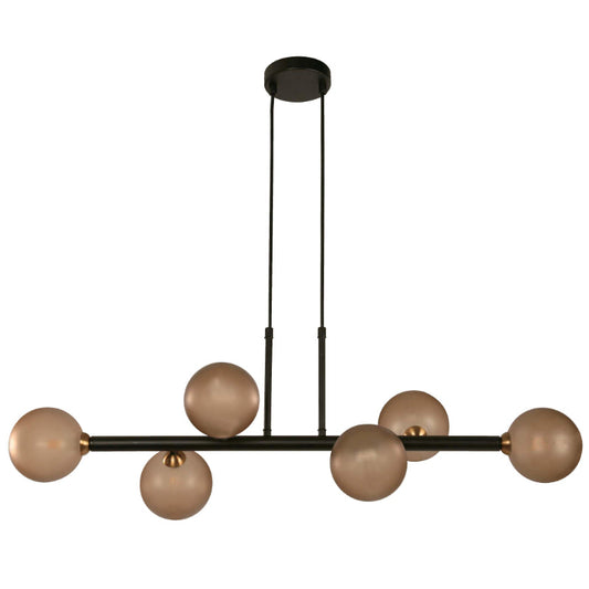 LAMP. COLGANTE COBRE NEGRO Y CHOCOLATE 6L G9 5W
