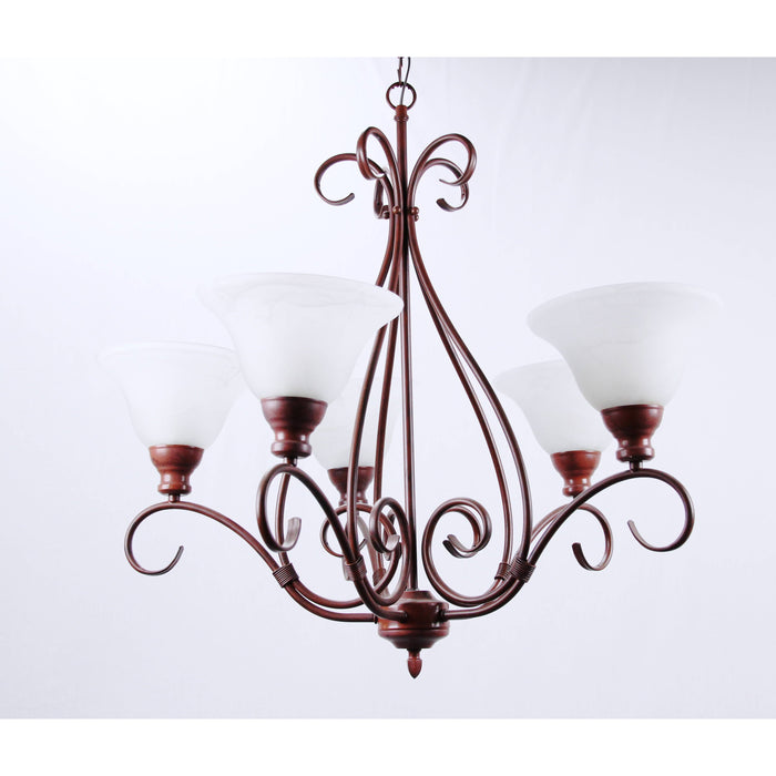 LAMP. COLGANTE COBRIZO 5L E27 60W