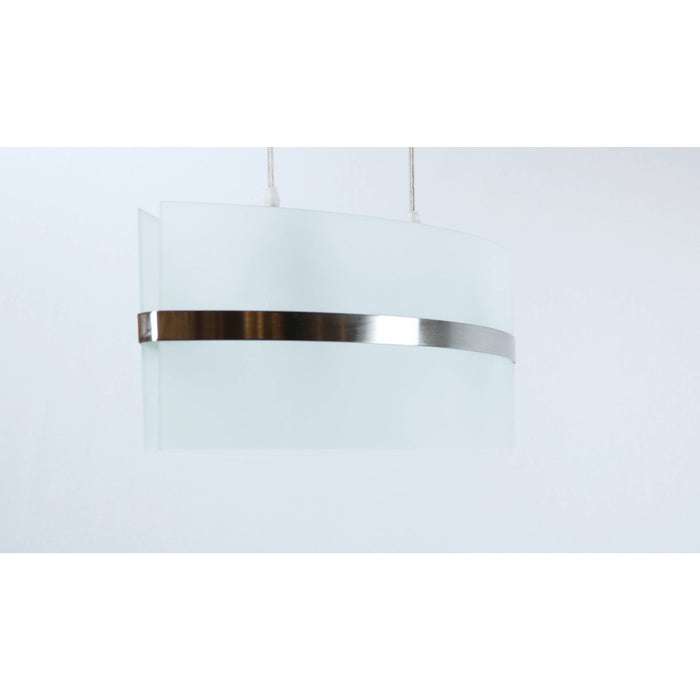 LAMP. COLGANTE NÍQUEL SATINADO 2L E27 60W