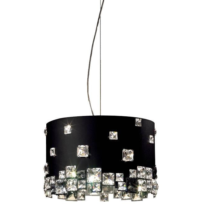LAMP. COLGANTE CRISTAL MOSAIX NEGRO 6L GU10 + G9 50W