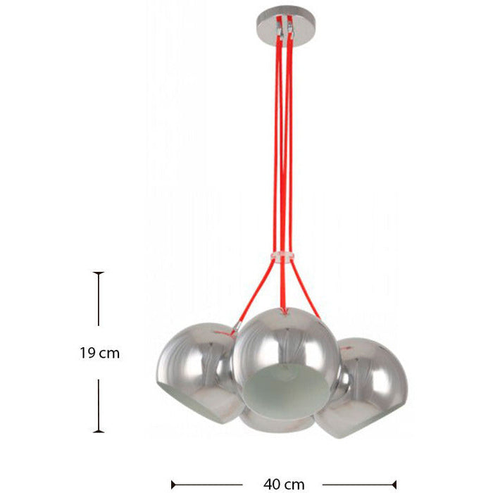Lámpara Colgante Cromo 4L E27 60W