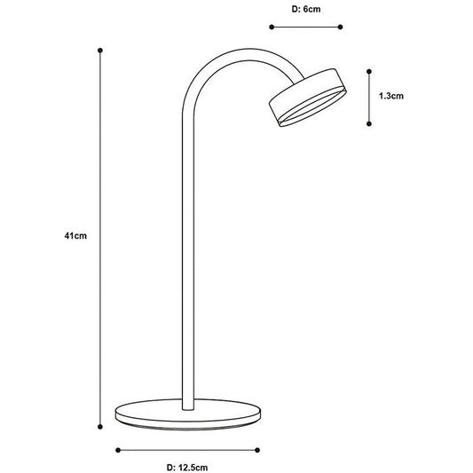 LAMP. LED ESCRITORIO NEGRO 1L 3W 100-240V 6500K (TOQUE)
