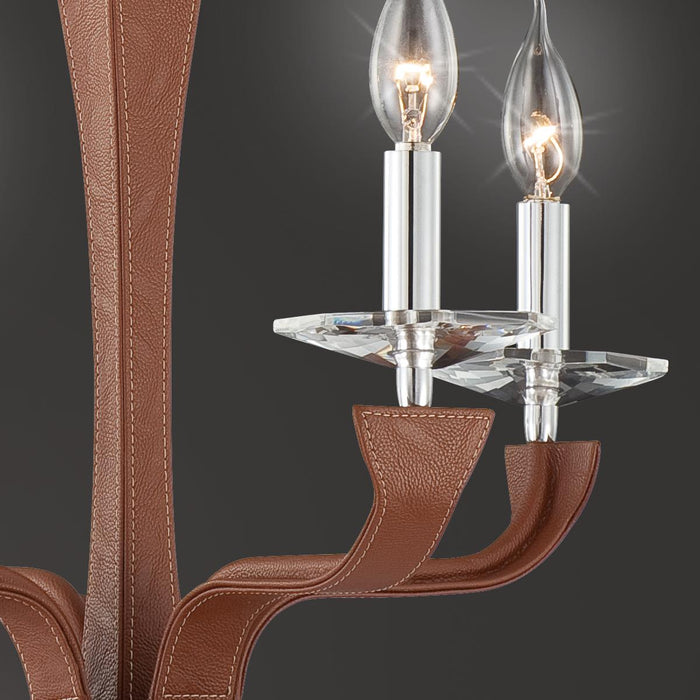 LAMP. CHANDELIER PELLA MARRÓN CROMADO 4L E12 60W
