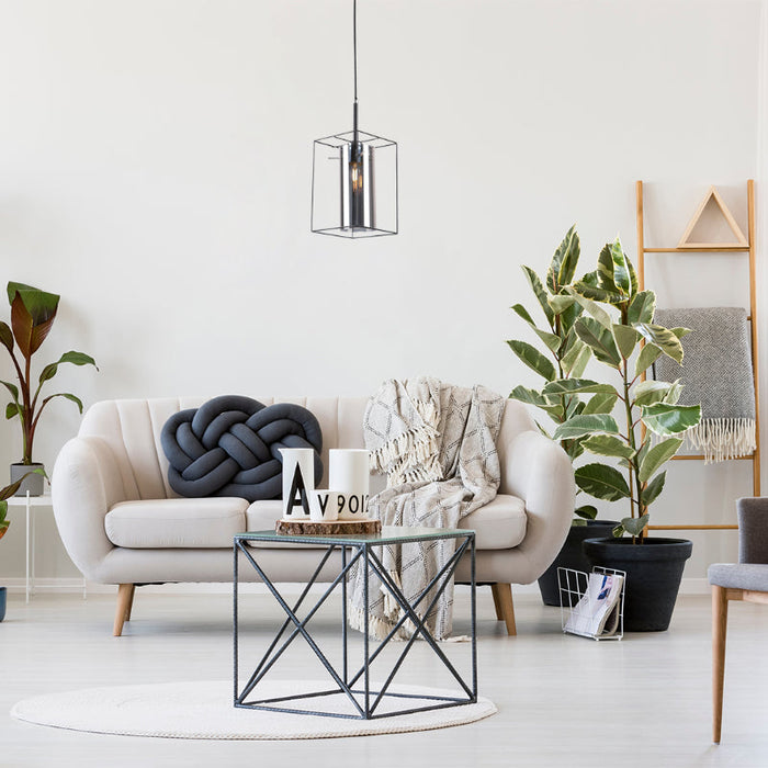 LAMP. COLGANTE NEGRO 1L E27 60W