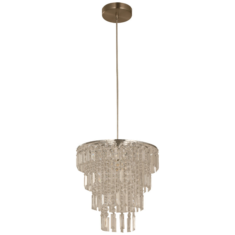 LAMP. COLGANTE NÍQUEL SATINADO 1L E27 40W