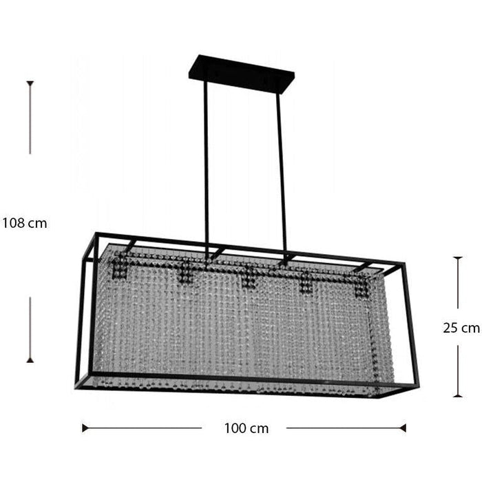 Lámpara Techo Negro 5L E27 40W