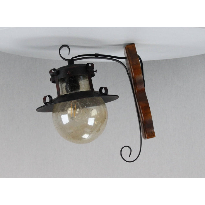 LAMP. PARED MADERA 1L E27 60W