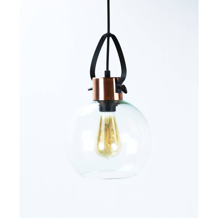 Lámpara Colgante Negro Y Cobre 1L E27 40W