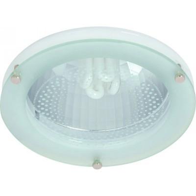 LAMP.TECHO E27*1L 32W MAX(N/B)ACAB.BLANCO CROMADO