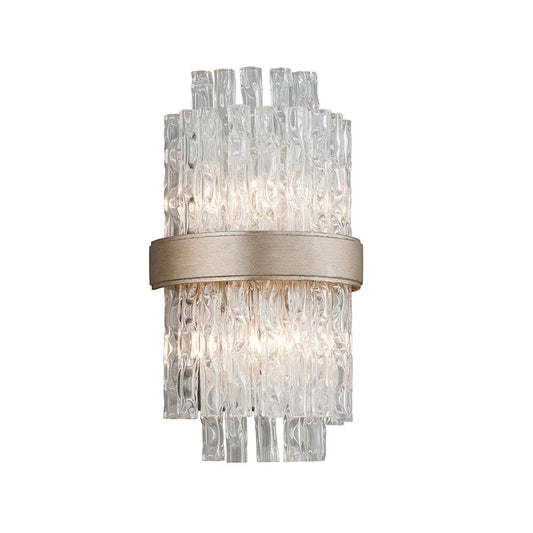LAMP. PARED CRISTAL CHIME PLATEADO 2L E12 60W