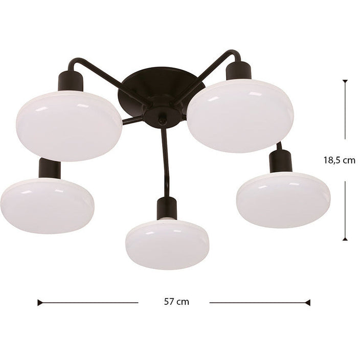 LAMP. TECHO NEGRO 5L E27 60W I/B LED UFO