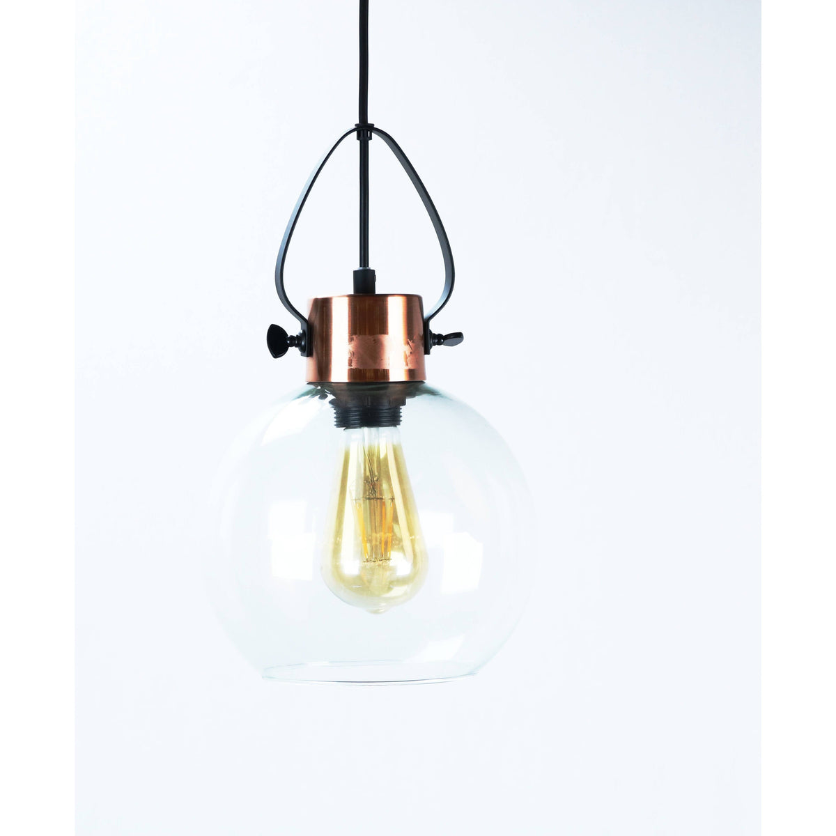 Lámpara Colgante Negro Y Cobre 1L E27 40W