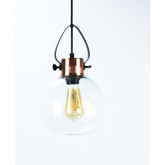 Lámpara Colgante Negro Y Cobre 1L E27 40W