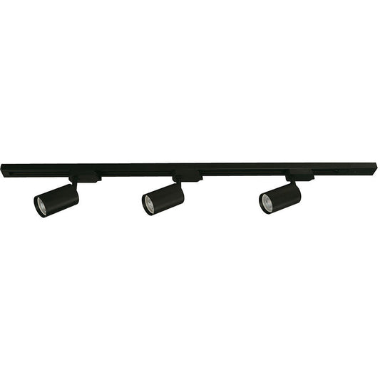 Lámpara Techo Riel Negro 3L Gu10 5W (Bombillos Led Incluidos)
