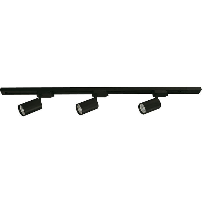 Lámpara Techo Riel Negro 3L Gu10 5W (Bombillos Led Incluidos)