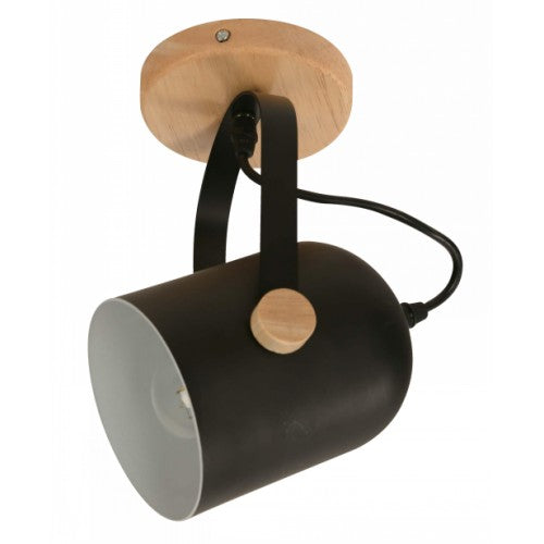 LAMP. TECHO REFLECTORA NEGRO 1L E27 60W