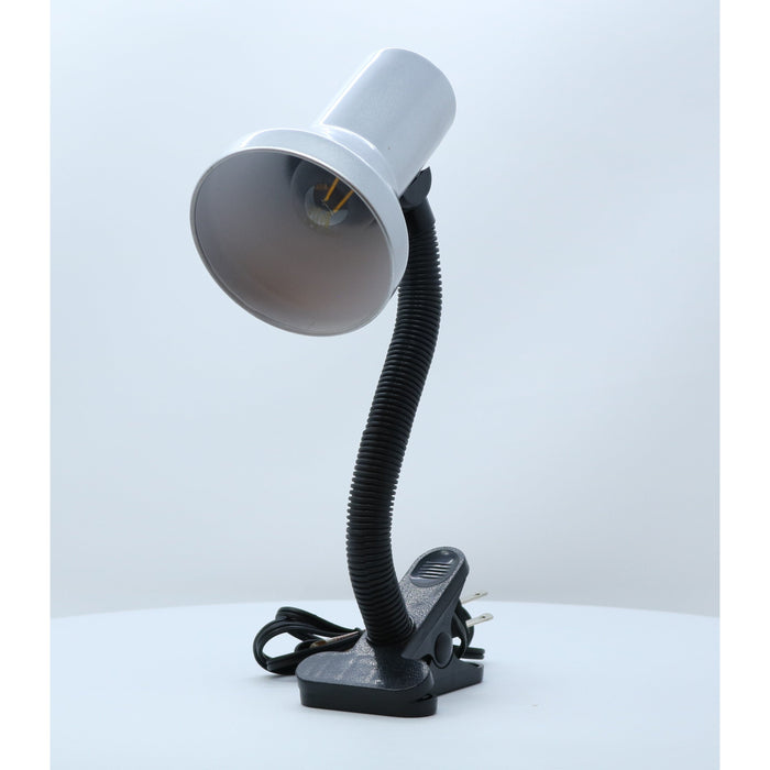 LAMP. ESCRITORIO DE HORQUILLA PLATEADO Y NEGRO 1L E27 40W
