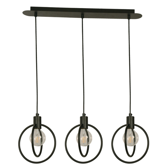Lámpara Colgante Negro 3L E27 60W