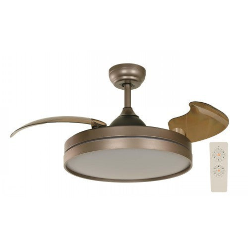 VENTILADOR LED DE TECHO 42" CHOCOLATE 36W 3000/4200/6500K DC (ASPAS PLEGABLES)