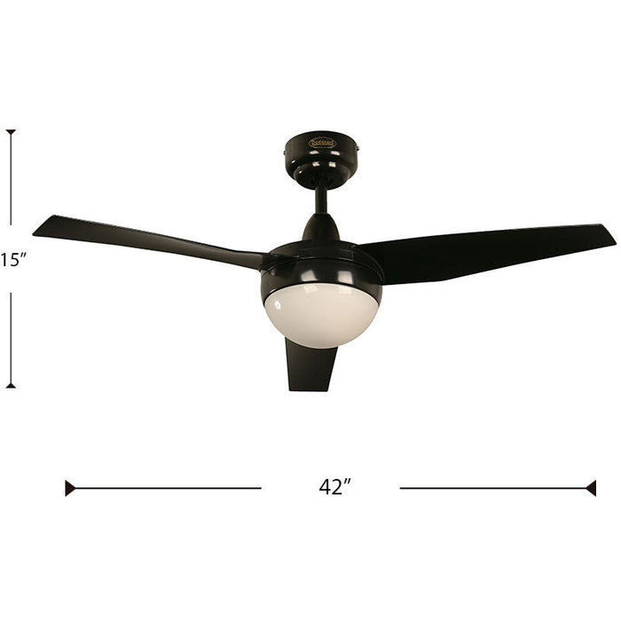 Ventilador De Techo 42" Negro 2L E27 13W Con Control De Pared