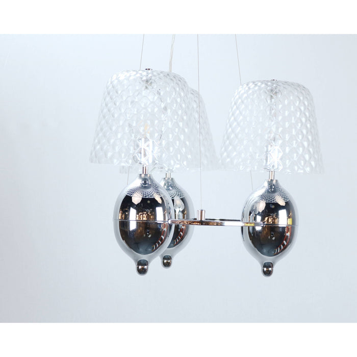 LAMP. TECHO CROMO 3L E27 60W