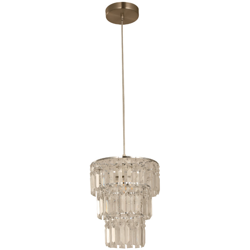 LAMP. COLGANTE NÍQUEL SATINADO 1L E27 40W