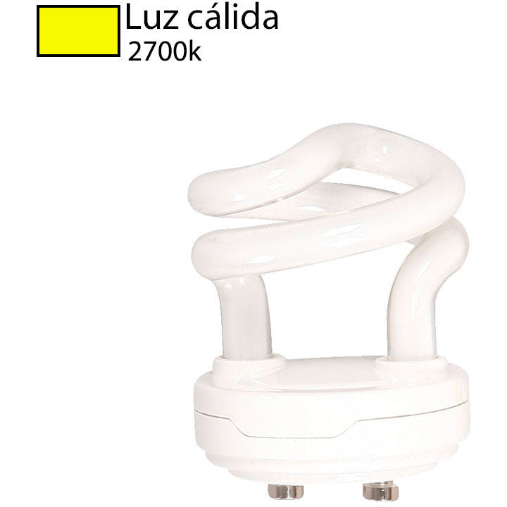 BOMBILLO CFL SEMI-ESPIRAL GU15 5W 2700K