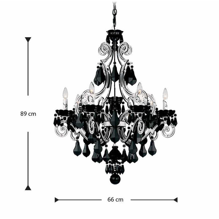 LAMP. COLGANTE CAPPELA CHANDELIERS NEGRO 7L E12 60W