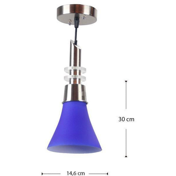 LAMP. COLGANTE AZUL 1L E27 60W