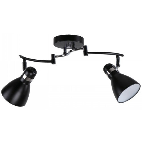 Lámpara Techo Reflectora Negro 2L E27 40W