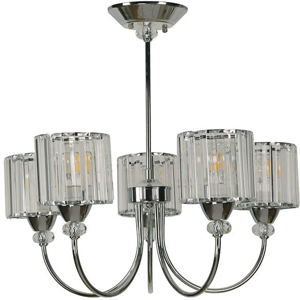Lámpara Techo Cromo 5L E27 40W