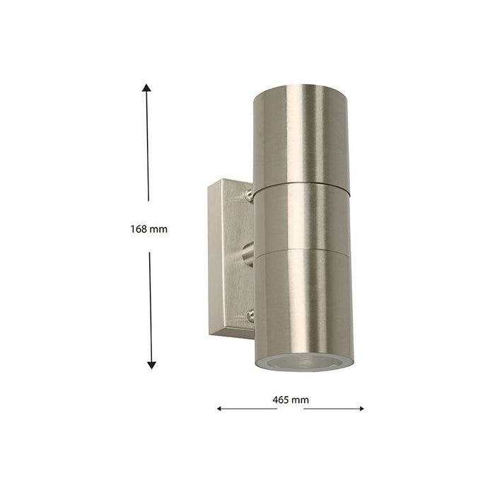 LAMP. EXT. PARED NÍQUEL SATINADO 2L GU10 35W