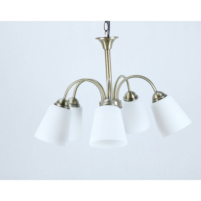 LAMP. COLGANTE BRONCE ANTIGUO 5L E27 60W