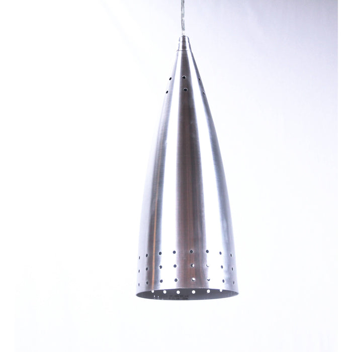 LAMP. COLGANTE PLATEADO 1L E27 60W