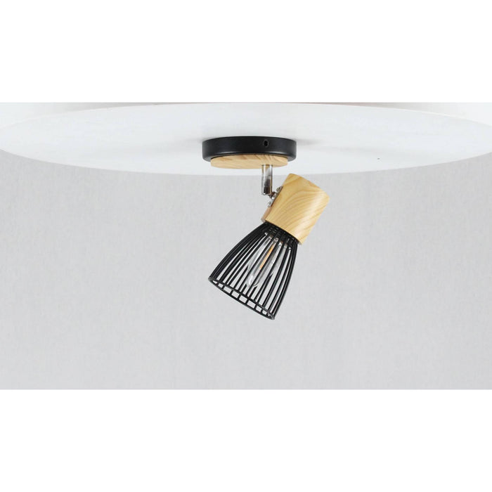 LAMP. TECHO REFLECTORA NEGRO Y CROMO 1L E27 40W