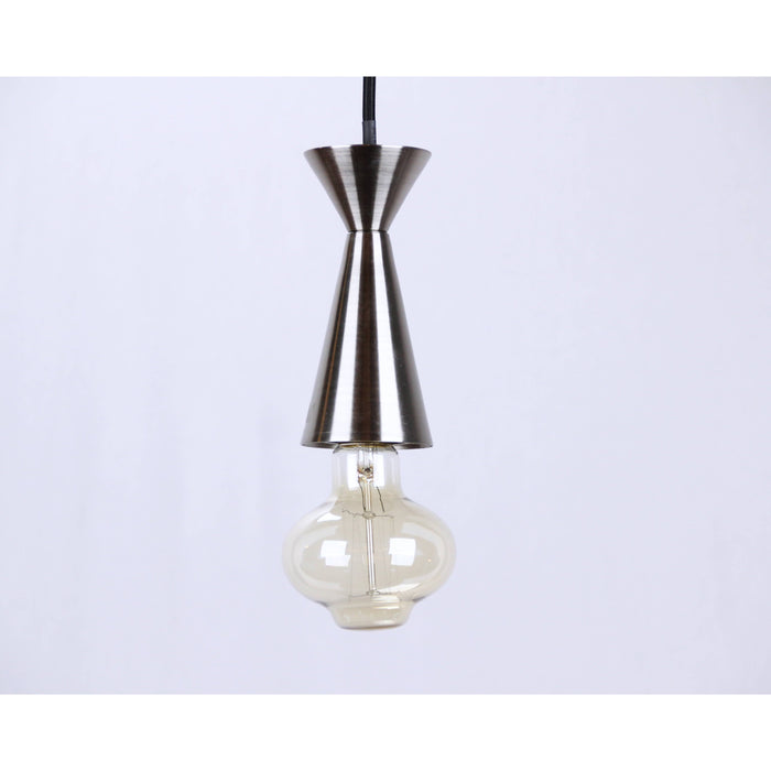 LAMP. COLGANTE NÍQUEL SATINADO 1L E27 60W