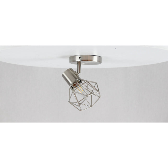 LAMP. TECHO NIQUEL SATINADO 1LUZ E27 60W N/B