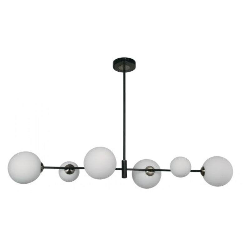 LAMP. DE TECHO NEGRO Y BRONCE ANTIGUO 6L G9 5W
