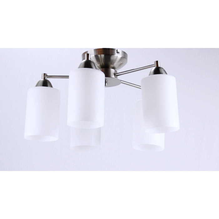 LAMP. TECHO NÍQUEL SATINADO 5L E27 40W