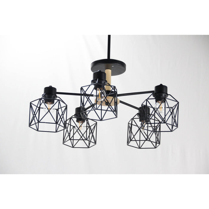 Lámpara Techo Negro 5L E27 40W